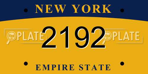 2192 New York License Plate