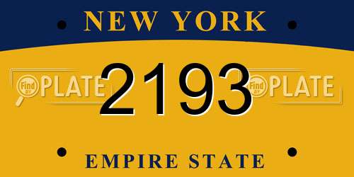 2193 New York License Plate