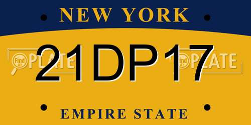 21DP17 New York License Plate