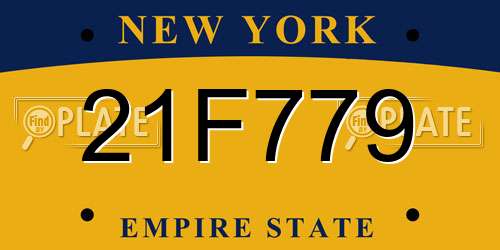 21F779 New York License Plate