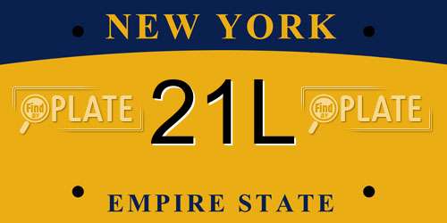 21L New York License Plate