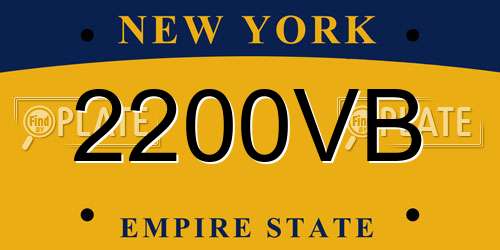 2200VB New York License Plate