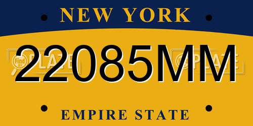 22085MM New York License Plate