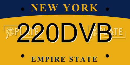 220DVB New York License Plate