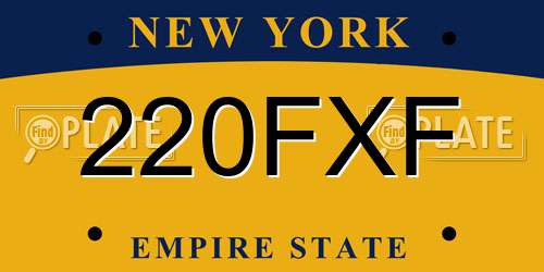 220FXF New York License Plate
