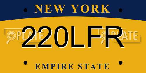 220LFR New York License Plate