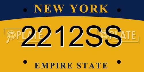 2212SS New York License Plate