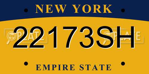 22173SH New York License Plate