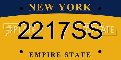 2217SS New York License Plate