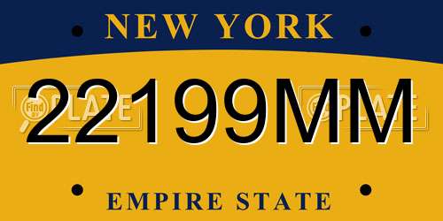 22199MM New York License Plate
