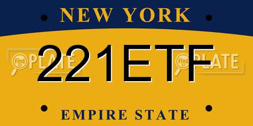 221ETF New York License Plate