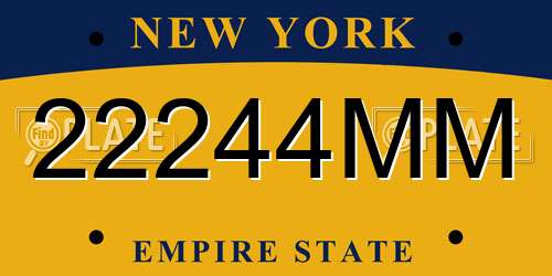 22244MM New York License Plate