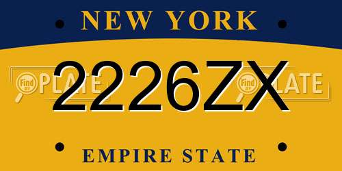 2226ZX New York License Plate