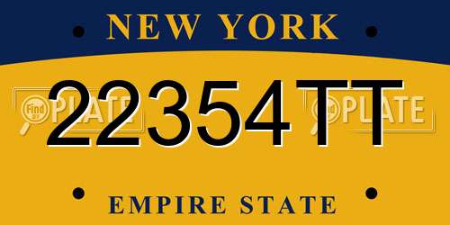22354TT New York License Plate