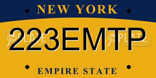 223EMTP New York License Plate