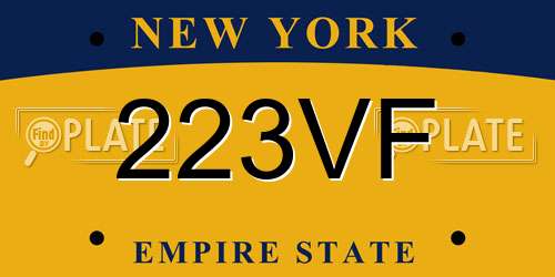 223VF New York License Plate