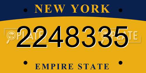 2248335 New York License Plate