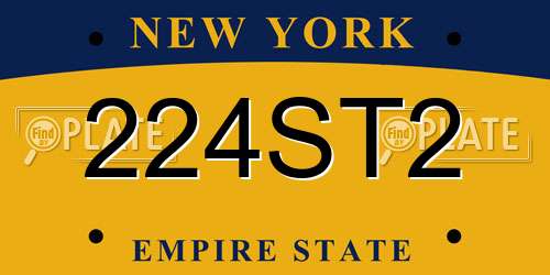 224ST2 New York License Plate