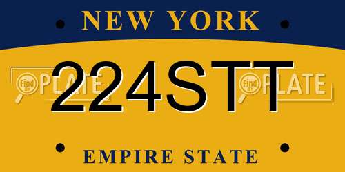 224STT New York License Plate