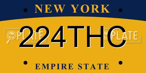 224THC New York License Plate