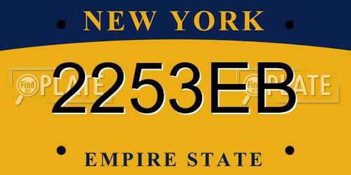 2253EB New York License Plate