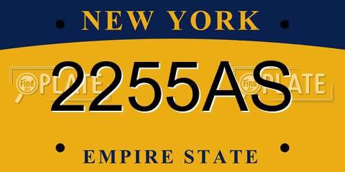 2255AS New York License Plate