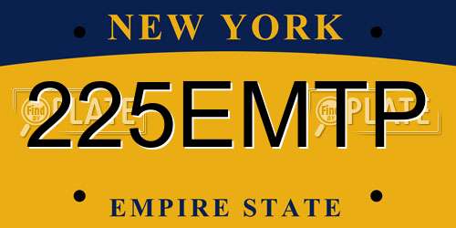 225EMTP New York License Plate
