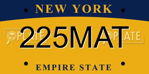 225MAT New York License Plate