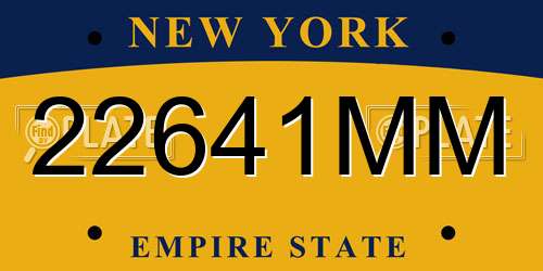 22641MM New York License Plate