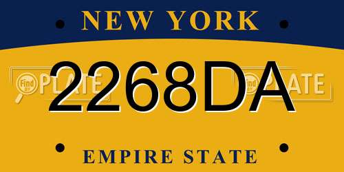 2268DA New York License Plate