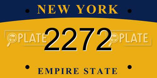 2272 New York License Plate
