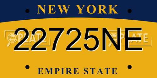 22725NE New York License Plate