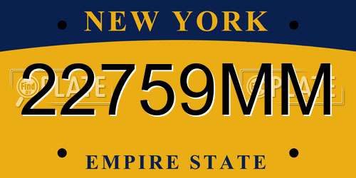22759MM New York License Plate