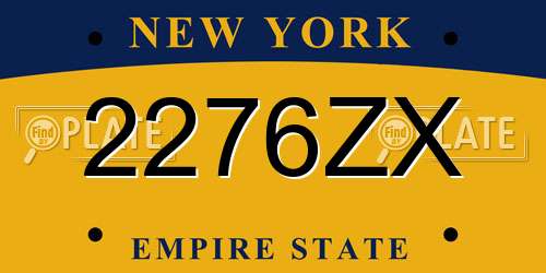 2276ZX New York License Plate