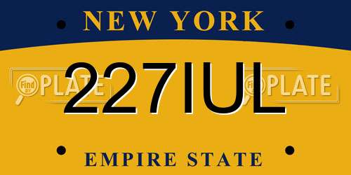 227IUL New York License Plate