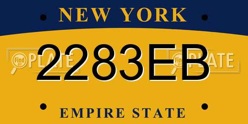 2283EB New York License Plate