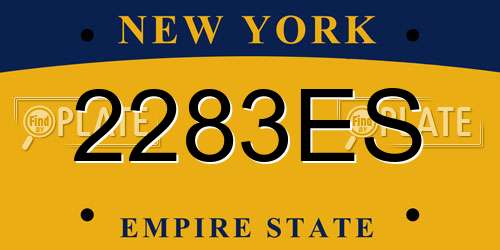 2283ES New York License Plate
