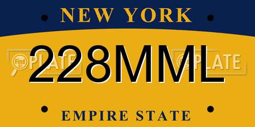 228MML New York License Plate
