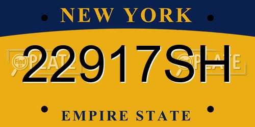22917SH New York License Plate