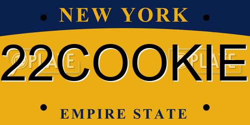 22COOKIE New York License Plate