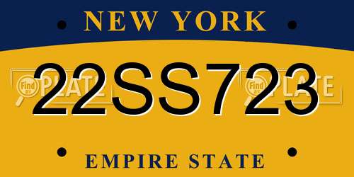 22SS723 New York License Plate