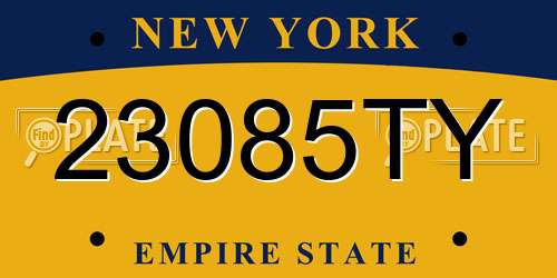 23085TY New York License Plate