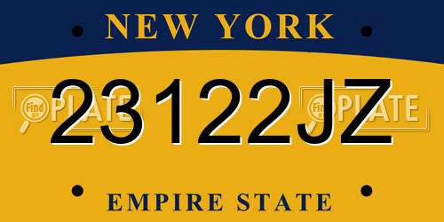 23122JZ New York License Plate