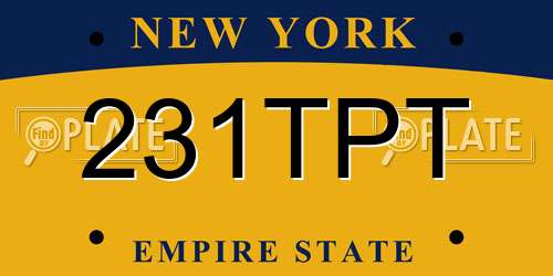 231TPT New York License Plate