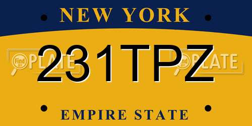 231TPZ New York License Plate