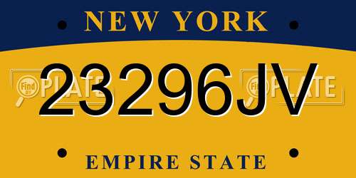 23296JV New York License Plate
