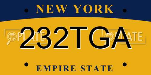 232TGA New York License Plate