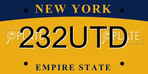 232UTD New York License Plate