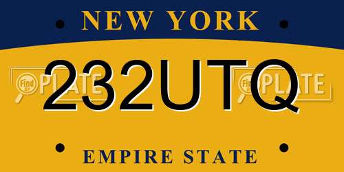 232UTQ New York License Plate