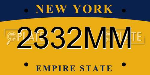 2332MM New York License Plate